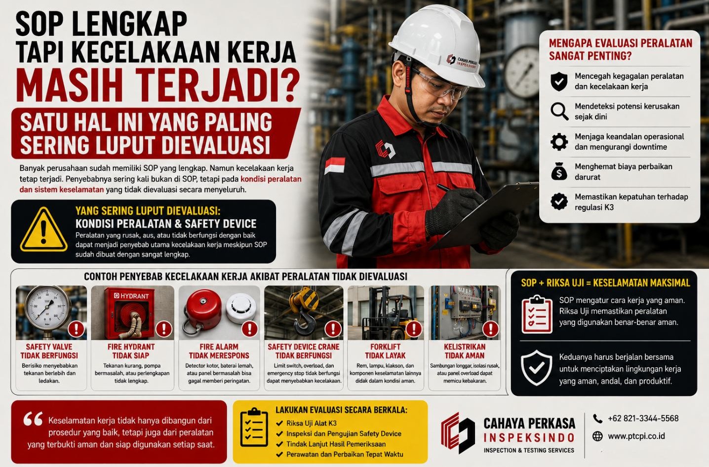 SOP Lengkap Tapi Kecelakaan Kerja Masih Terjadi? Satu Hal Ini yang Paling Sering Luput Dievaluasi