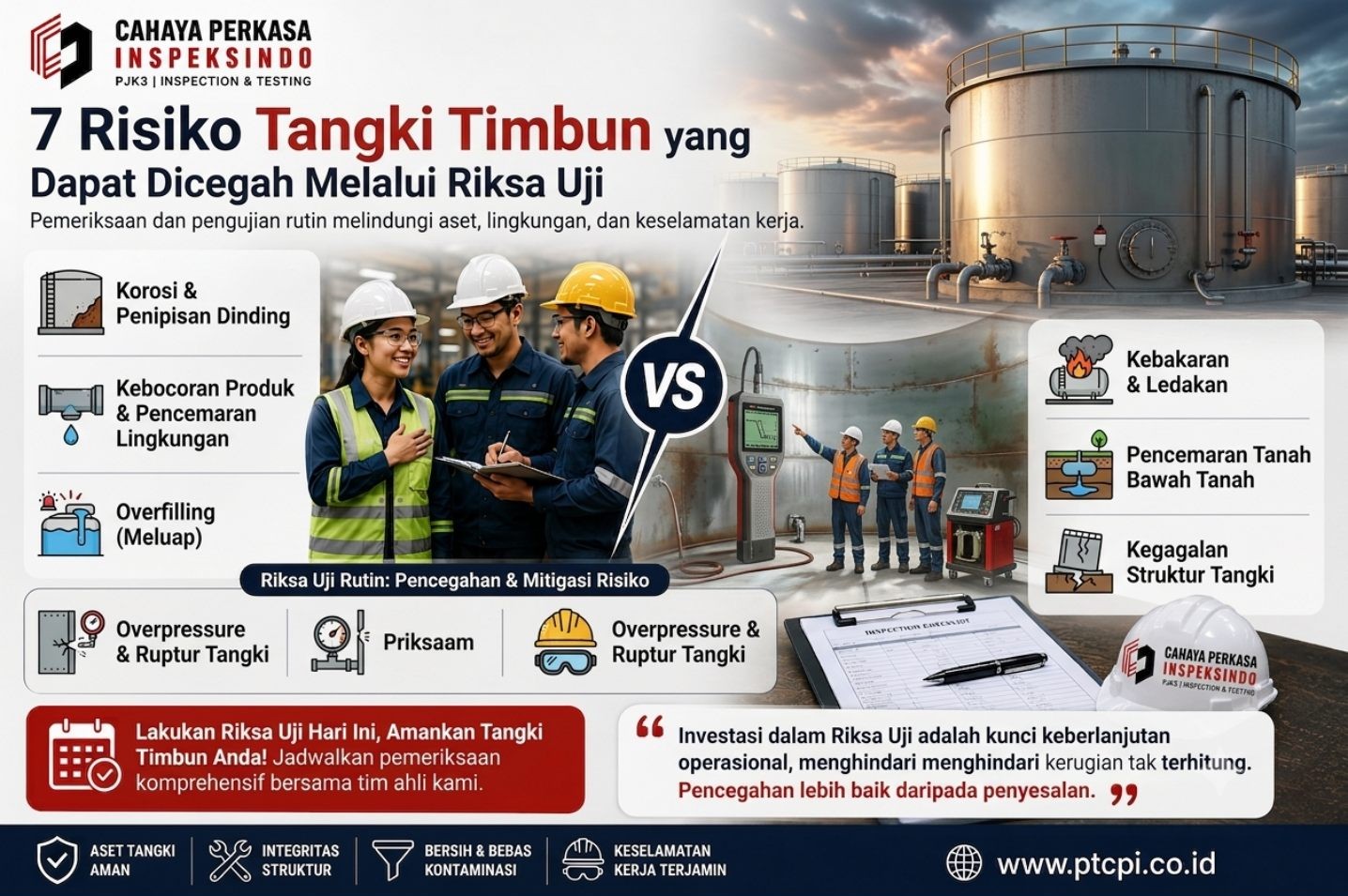 7 Risiko Tangki Timbun yang Dapat Dicegah Melalui Riksa Uji
