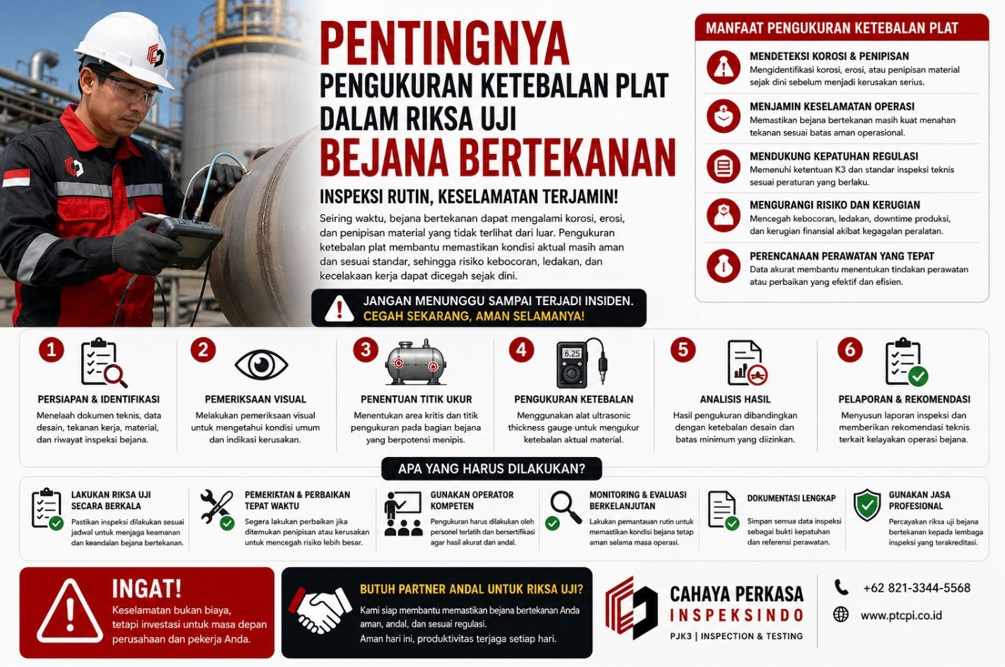 Pentingnya Pengukuran Ketebalan Plat dalam Riksa Uji Bejana Bertekanan