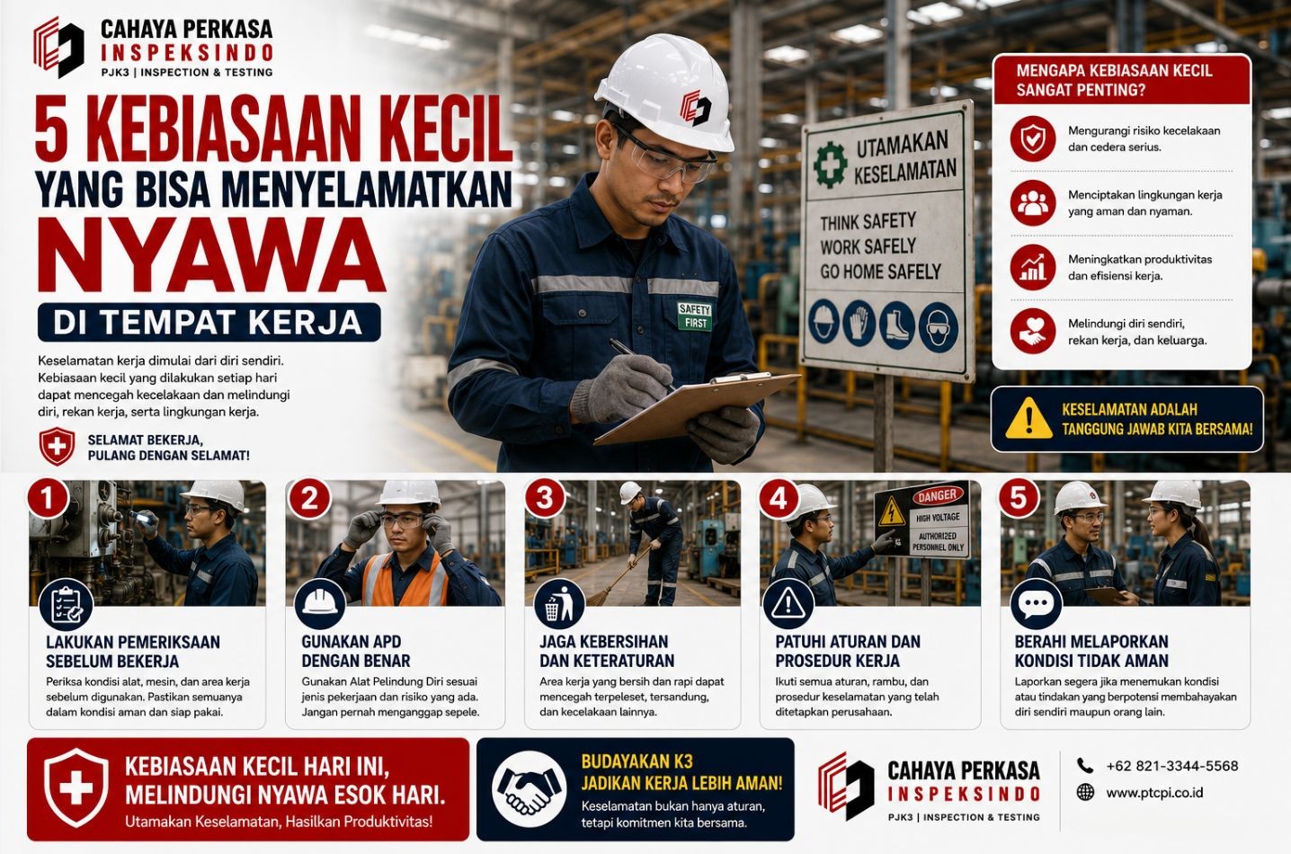 5 Kebiasaan Kecil yang Bisa Menyelamatkan Nyawa di Tempat Kerja