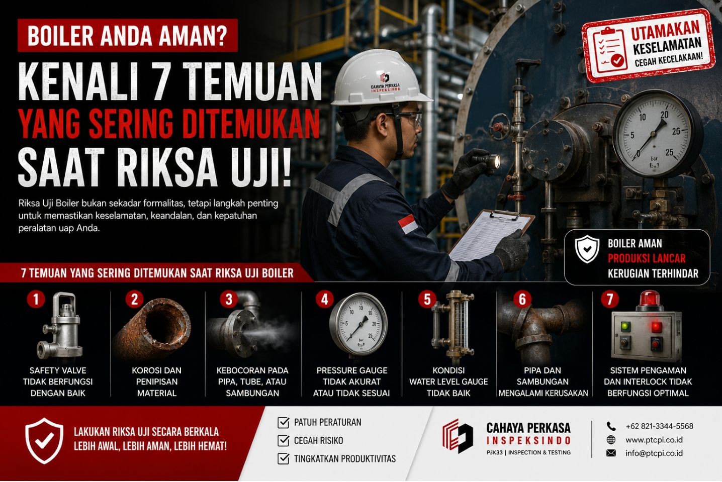 Boiler Anda Aman? Kenali 7 Temuan yang Sering Ditemukan Saat Riksa Uji