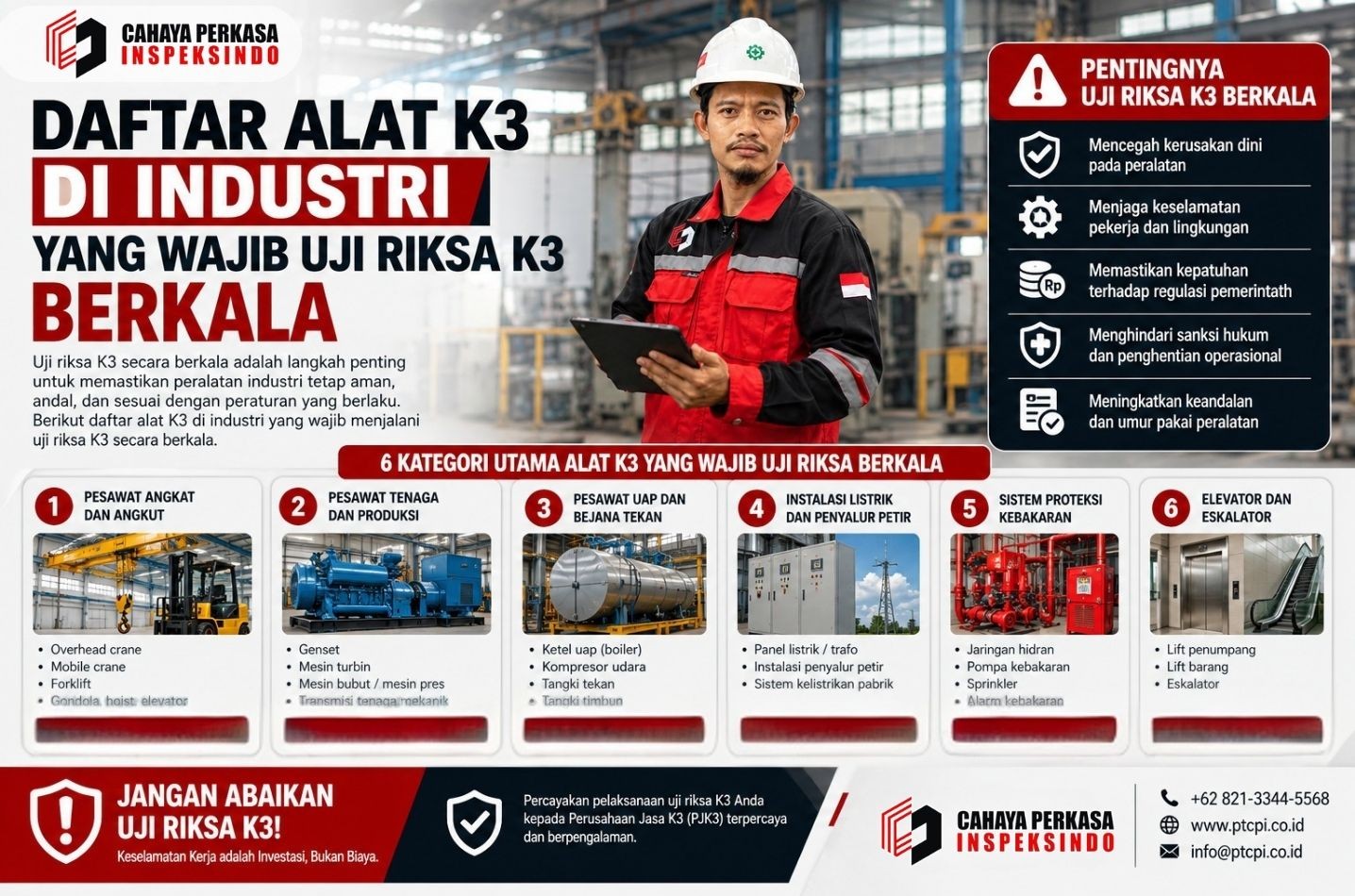Daftar Alat K3 di Industri yang Wajib Riksa Uji Berkala