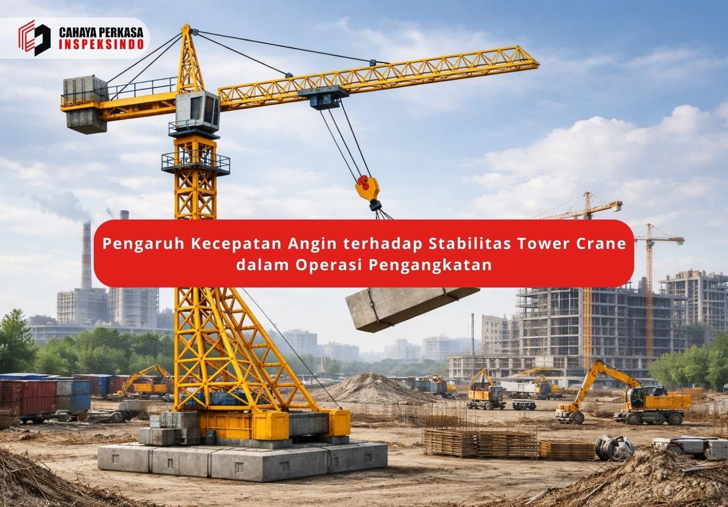 Pengaruh Kecepatan Angin terhadap Stabilitas Tower Crane dalam Operasi Pengangkatan